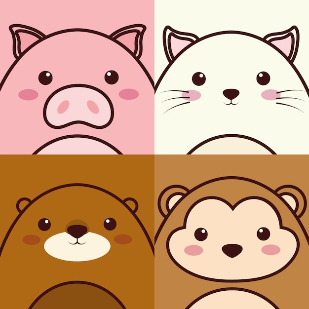 Kawaii animals icon