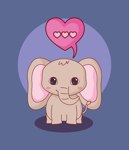 Vector kawaii animals and love design