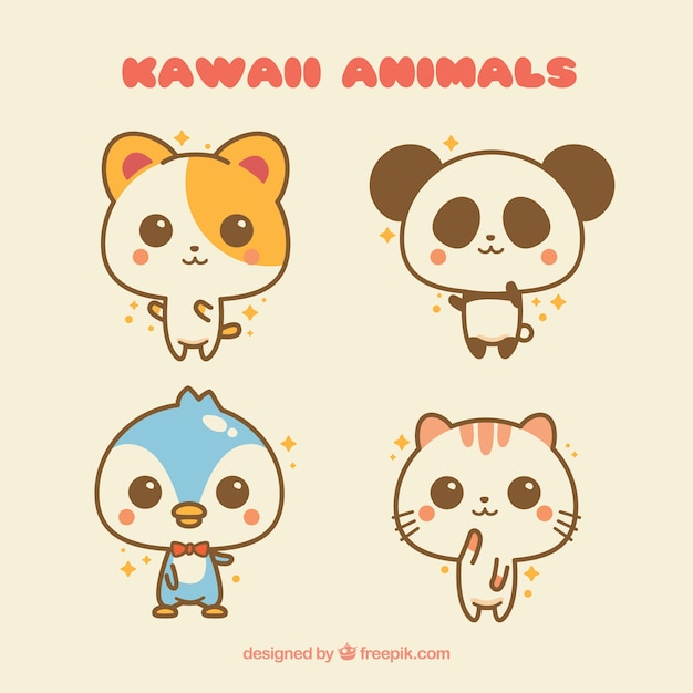 Kawaii animals set