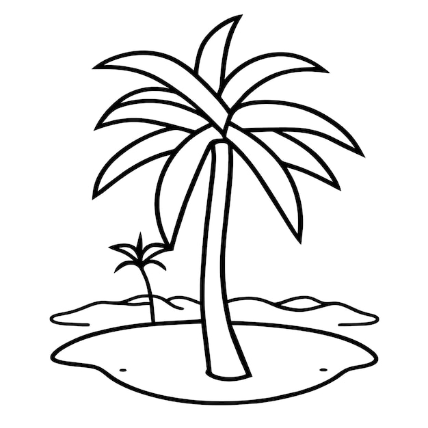 Kawaii and anime coloring pages design palm tree