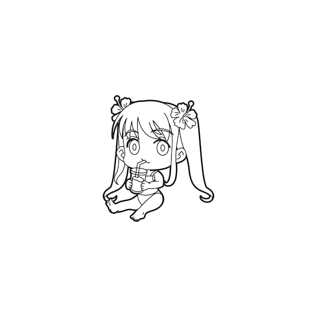 anime cute coloring pages - Clip Art Library