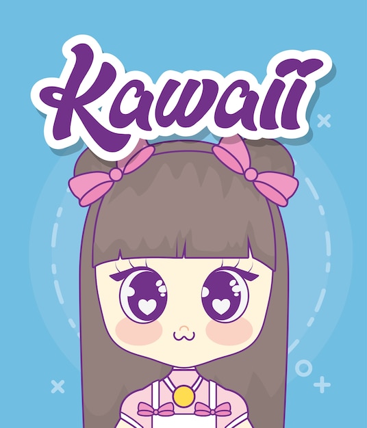 Icona della ragazza anime kawaii