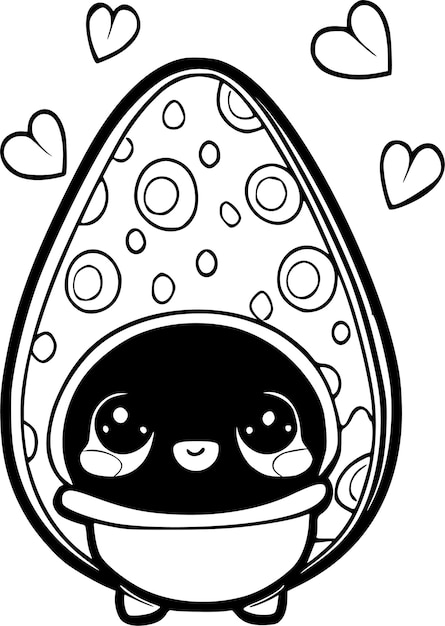 Kawaii avocado kunst illustratie