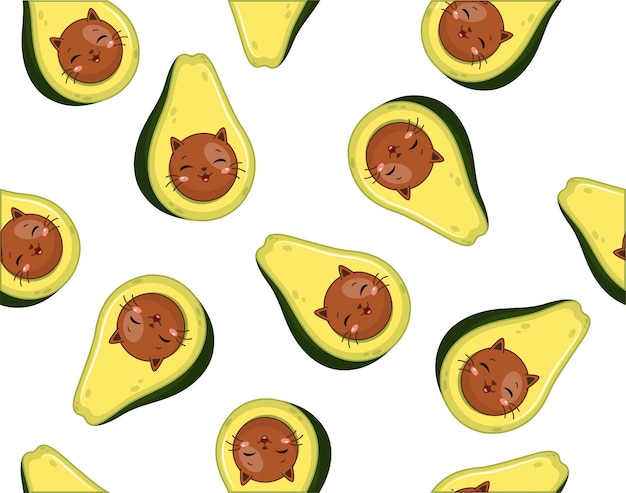 Kawaii avocado naadloos patroon