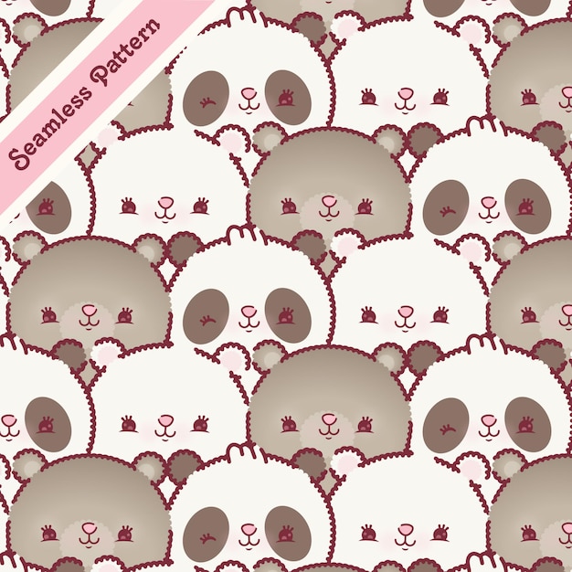 Kawaii baby bears seamless pattern