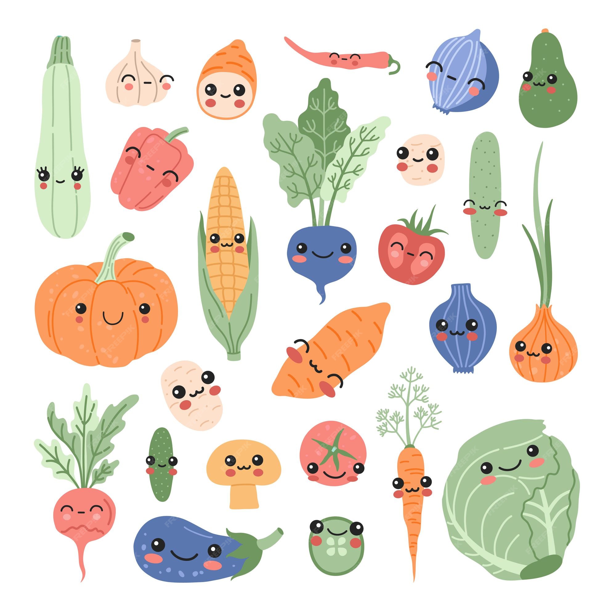 Kawaii Cute Fruits Sticker Image, in the Style of Kawaii Art, Meme