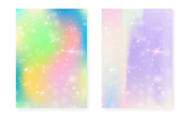 Kawaii background with rainbow princess gradient Magic unicorn