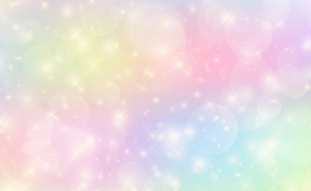 Vector kawaii background with rainbow princess gradient.