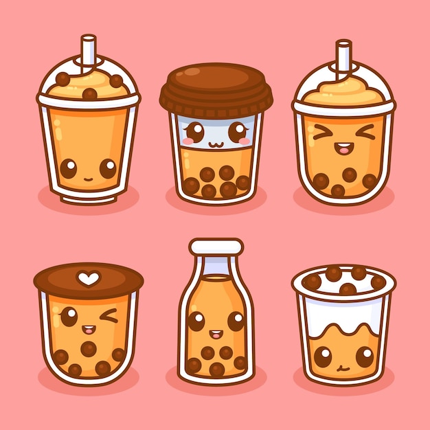 Kawaii bubble tea collection