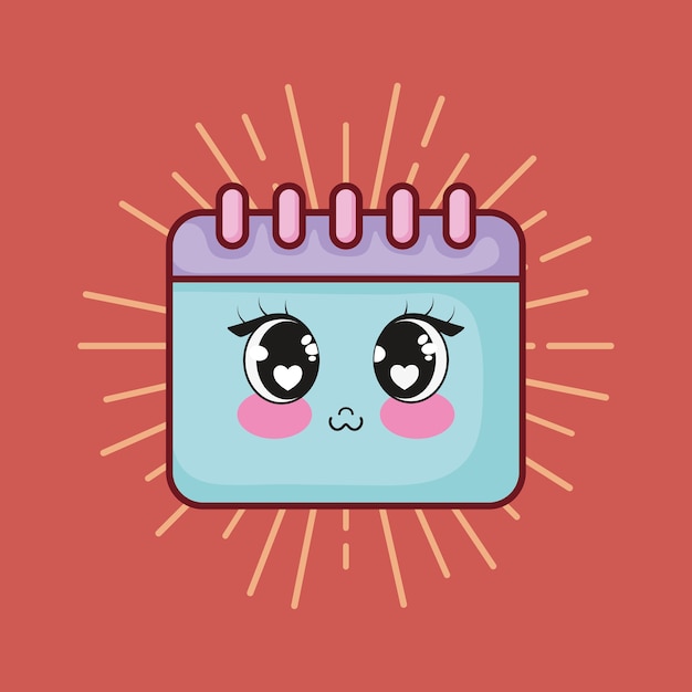 Vector kawaii calendar icon