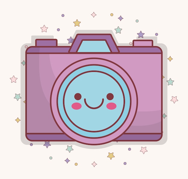 Vector kawaii camera icon