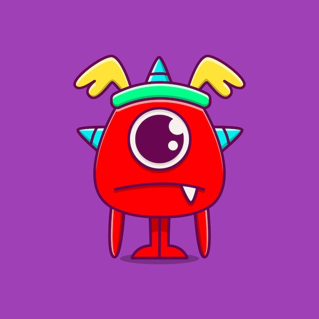 Vector kawaii cartoon monster doodle design illustration