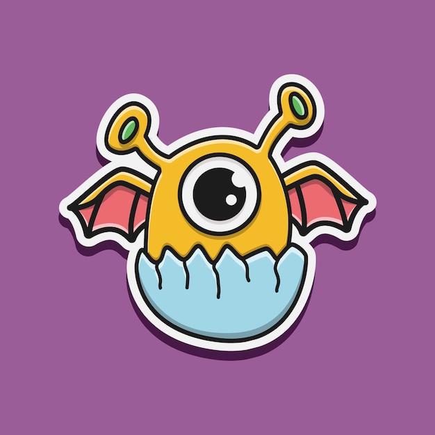 Kawaii cartoon monster doodle illustrazione