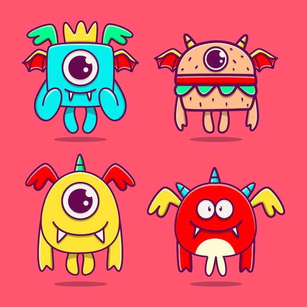 Kawaii cartoon monster doodle ontwerp