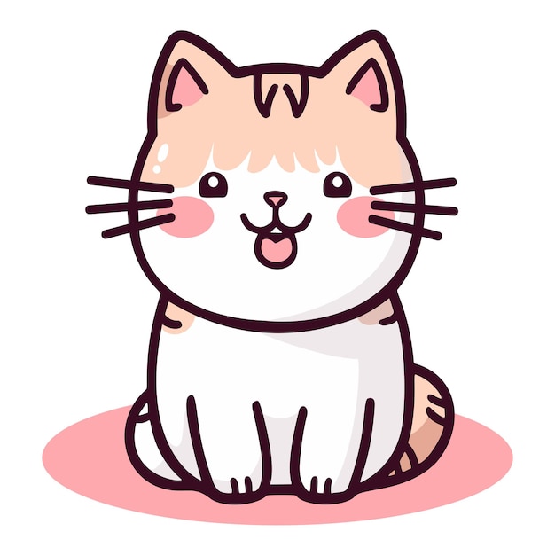 Kawaii Cat Art Illustration