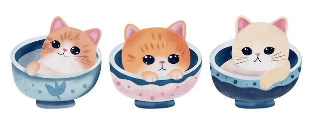 Kawaii cat for cat day illustration