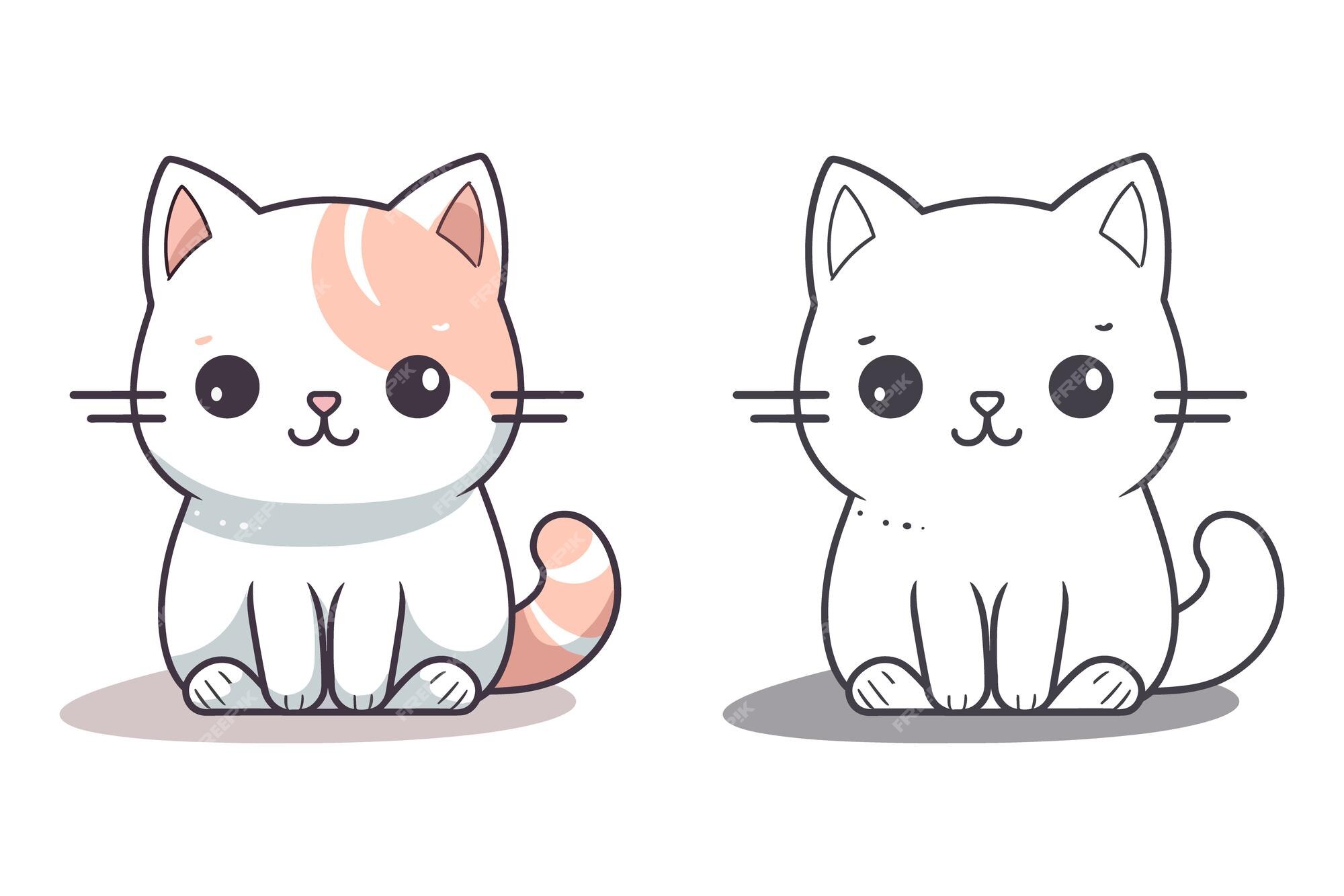 Kawaii cat flat Icon vector. Cute cat-flat illustration. Cute Kawaii cat  flat illustration, Art, Icons, and Graphics. 25805995 Vector Art at Vecteezy