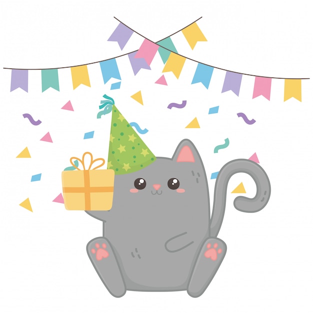 かわいい猫とお誕生日おめでとう