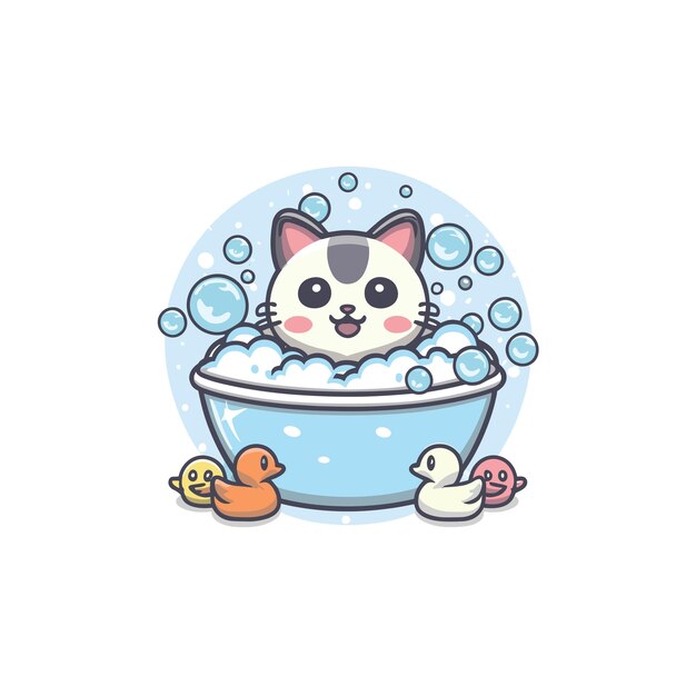 Kawaii cat vector art illustratie