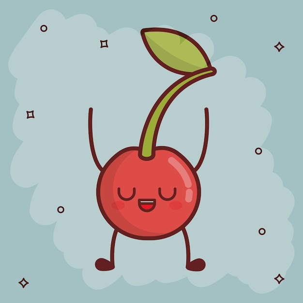 kawaii cherry pictogram