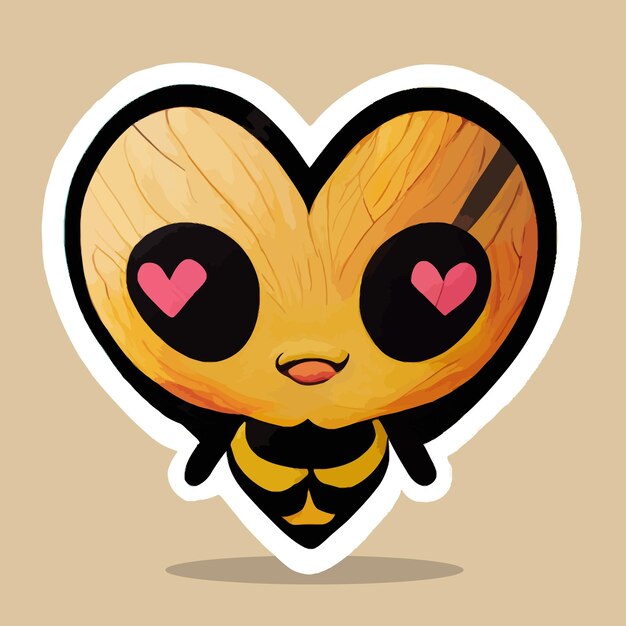 kawaii chibi cute sticker heart bee magical discord twitch icon emote