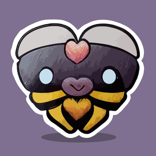 каваи чиби милая наклейка сердце пчела волшебная дискорд дергаться значок эмоция