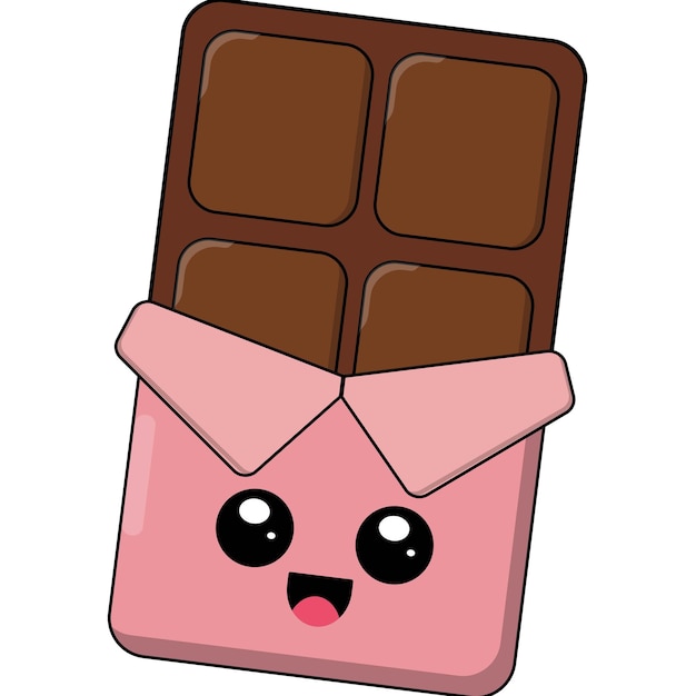 Kawaii chocolate bar in a wrapper