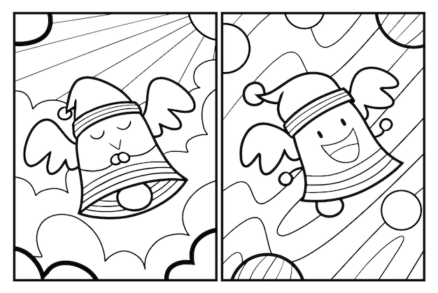 Kawaii christmas bell coloring pages