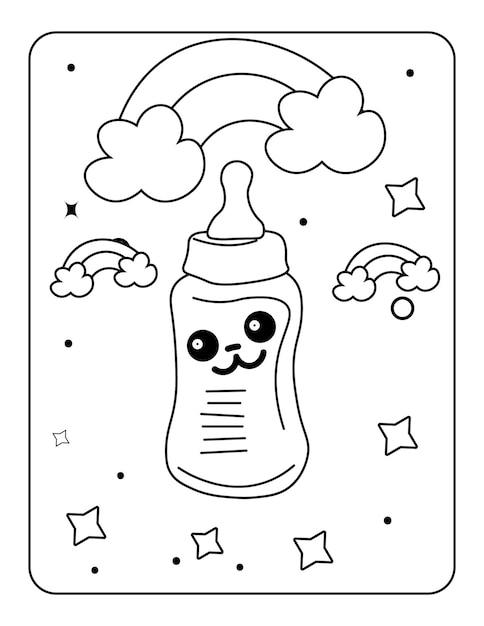 Kawaii coloring page kids coloring page kids kawaii coloring page and kids toy coloring design