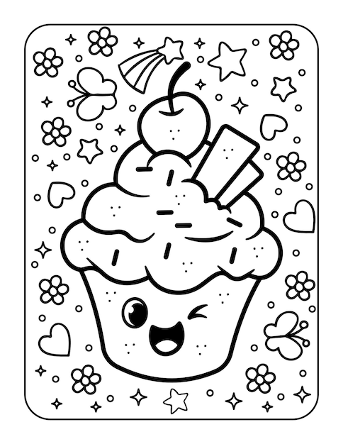 Kawaii coloring page for kids