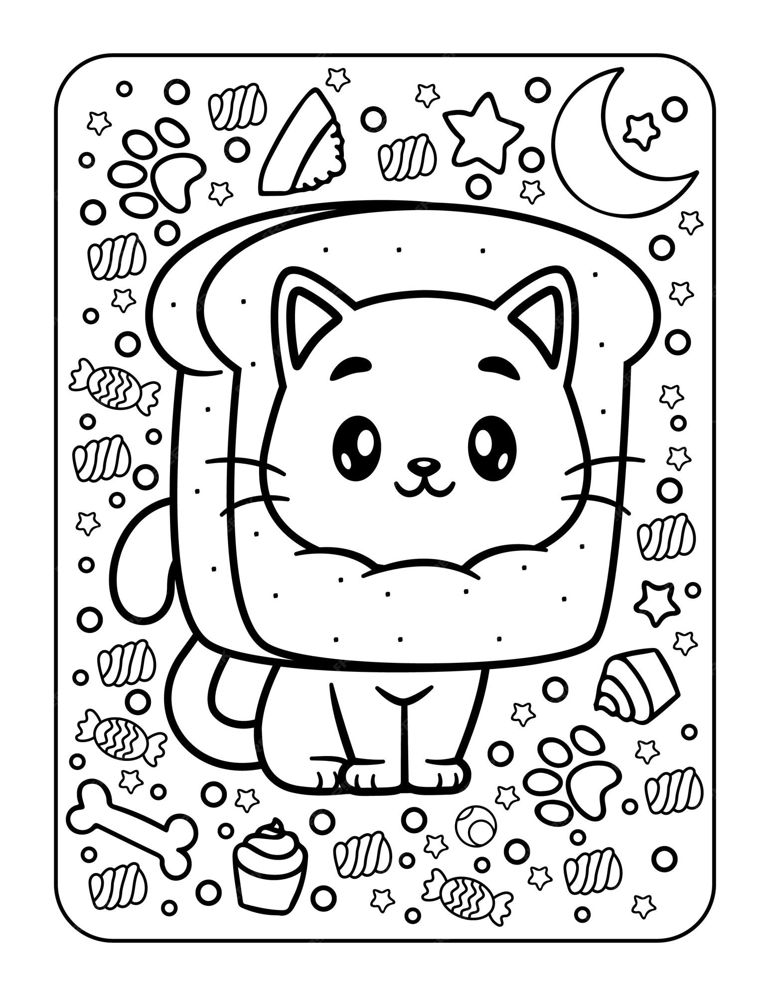 Premium Vector  Kawaii coloring page for kids