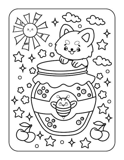 Kawaii coloring page for kids