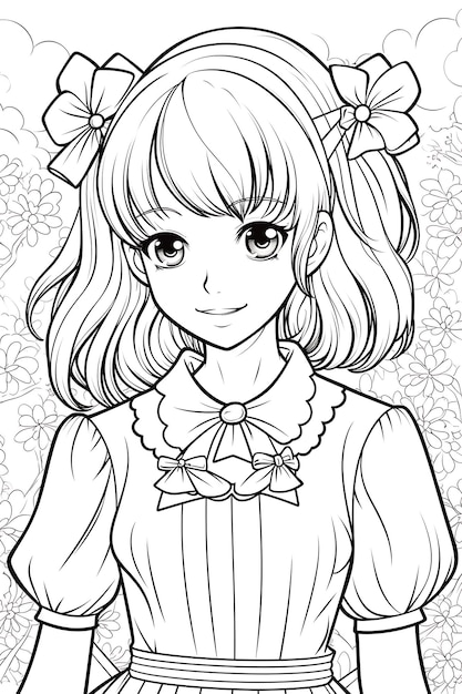 Premium Vector | Kawaii coloring page