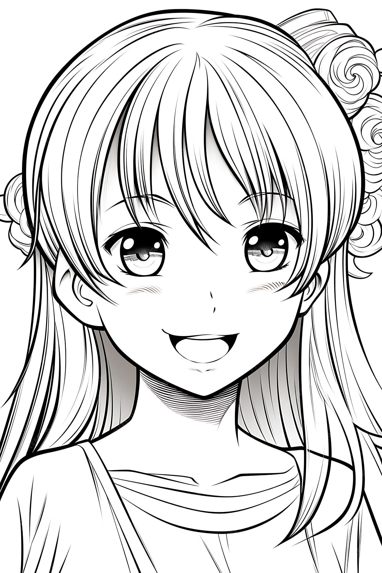 Premium Vector | Kawaii coloring page