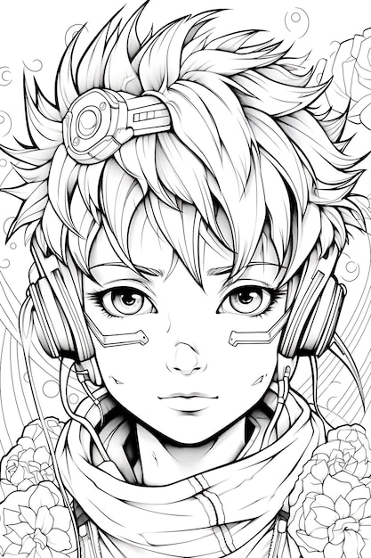 Vector kawaii coloring page