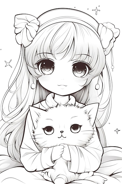 Vector kawaii coloring page