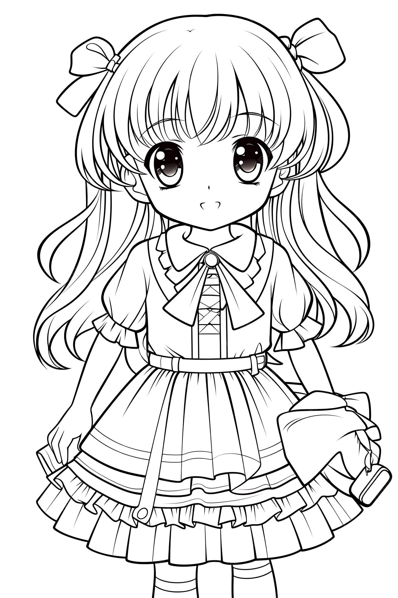 Premium Vector  Kawaii coloring page for kids