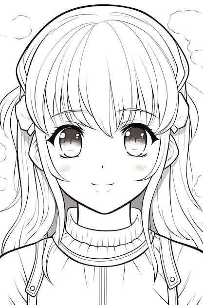 Vector kawaii coloring page