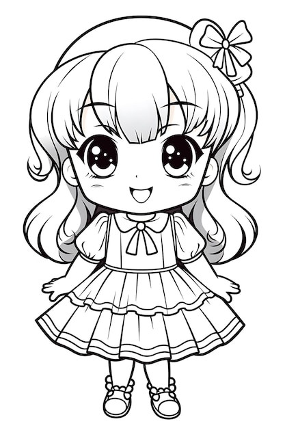 Premium Vector  Kawaii coloring page