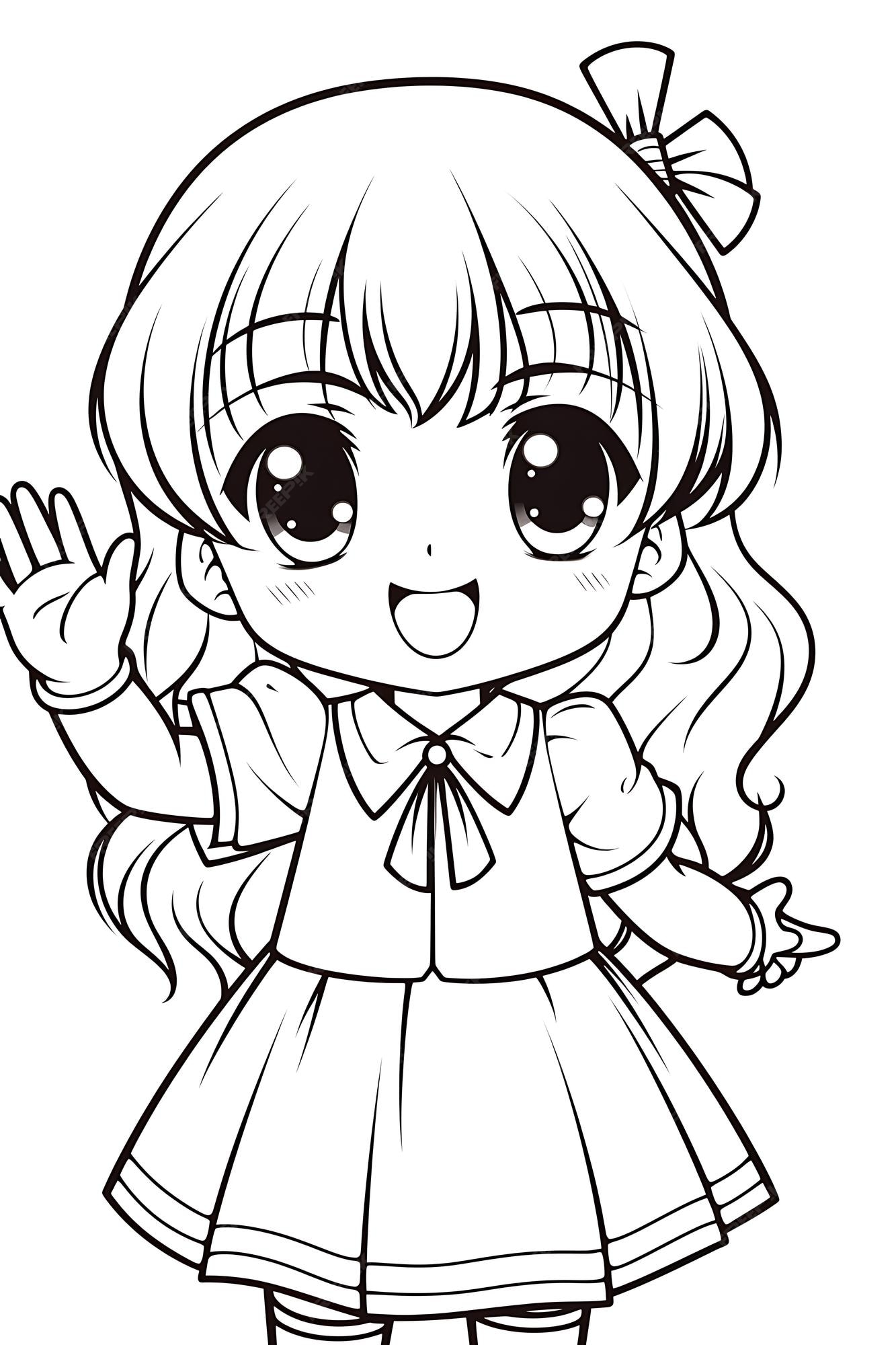 Premium Vector  Kawaii coloring page