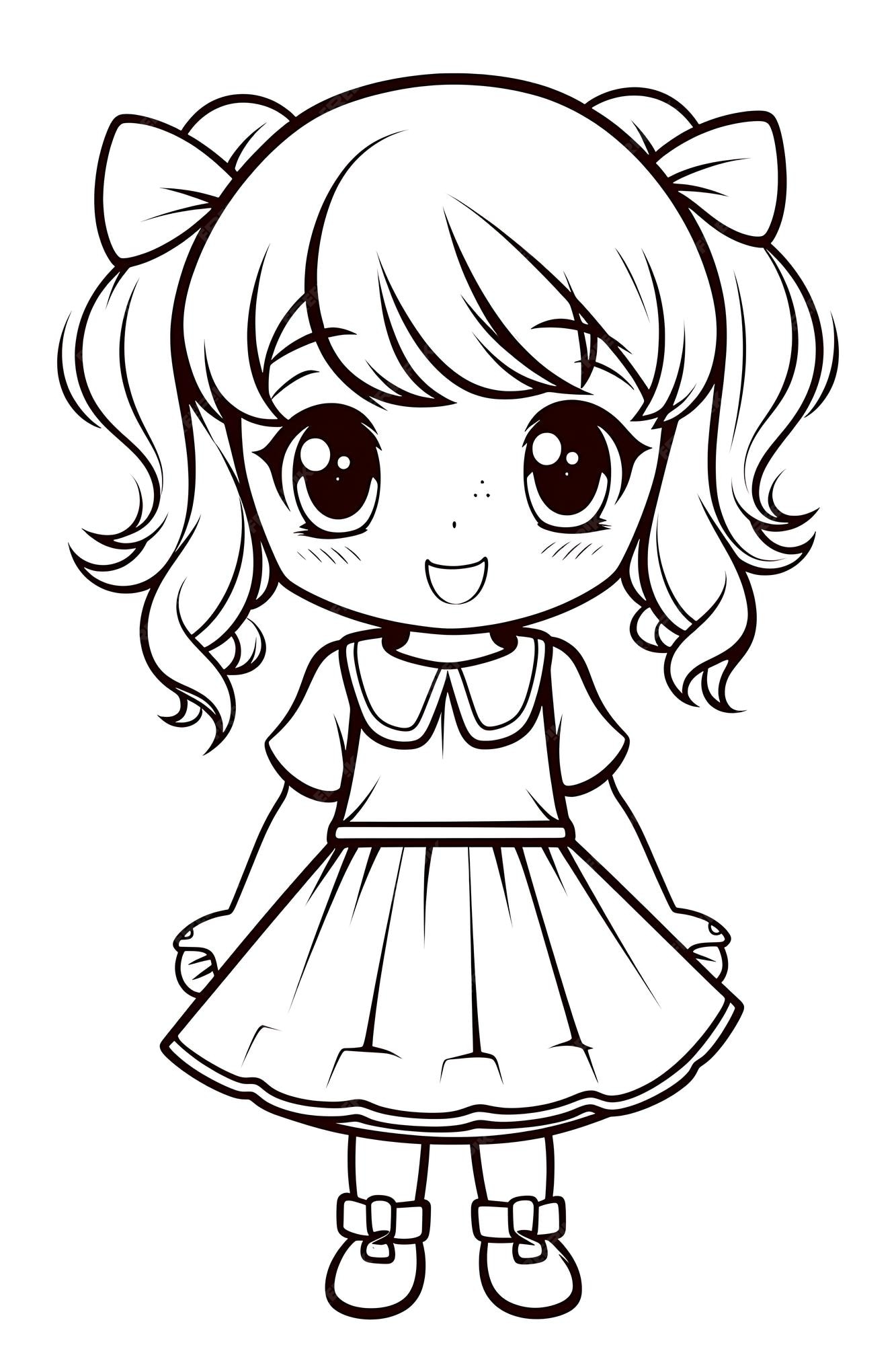 Premium Vector Kawaii coloring page
