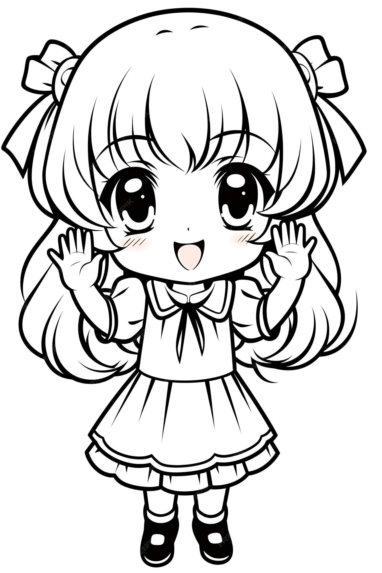 Premium Vector  Kawaii coloring page