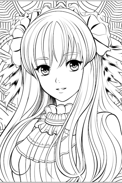 Vector kawaii coloring page