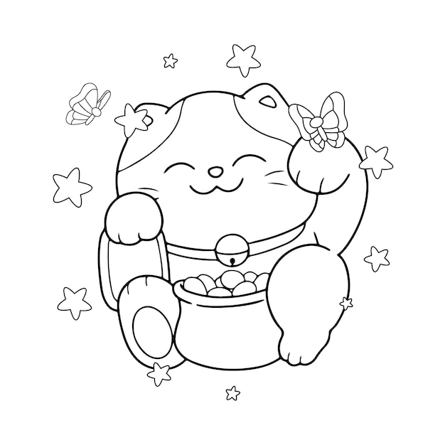 Premium Vector  Kawaii coloring page for kids