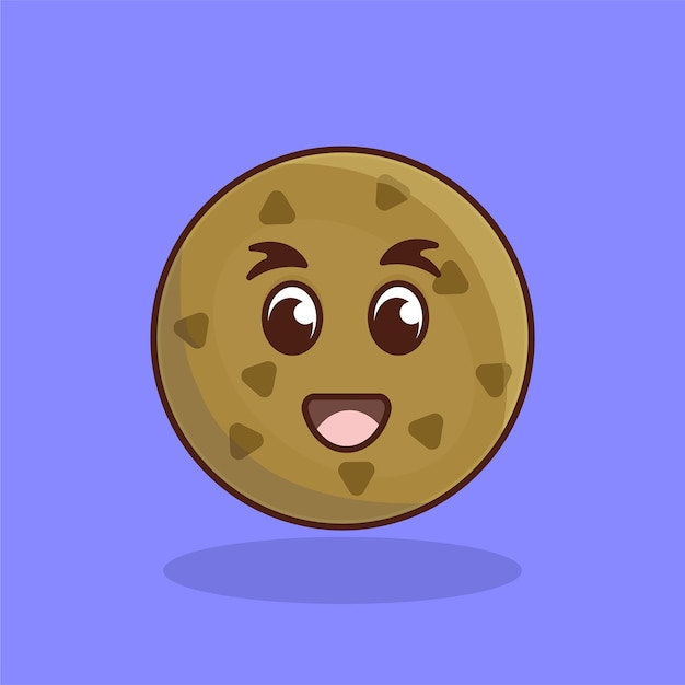 Вектор kawaii cookie сладкая еда