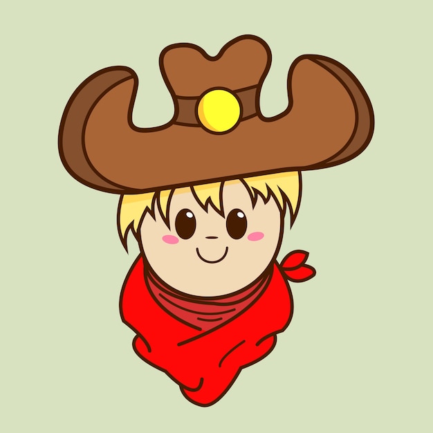 Vector kawaii cowboy