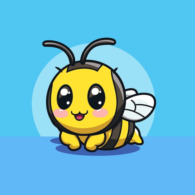 Kawaii cute honey bee cartoon illustration