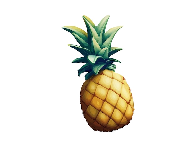 Kawaii cute pineapple vector flat fruit character illustration mascot design isolated on white