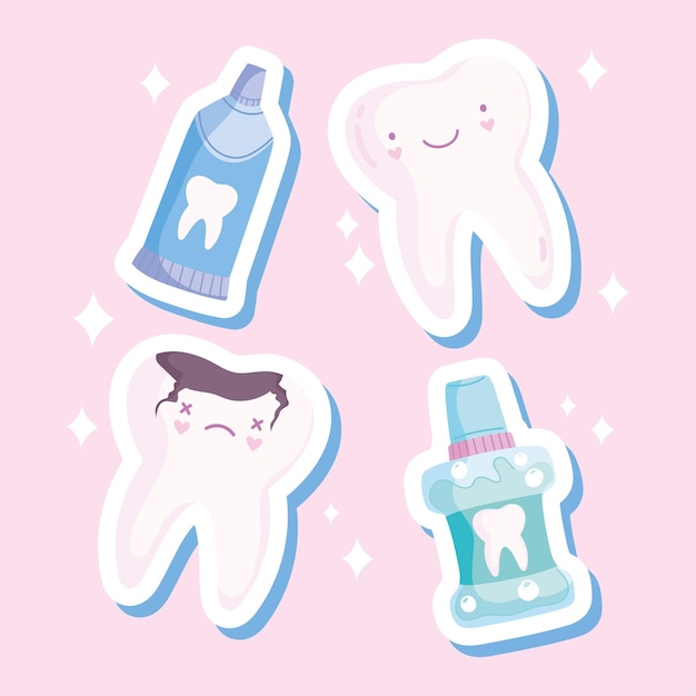 Set per la cura dei denti kawaii