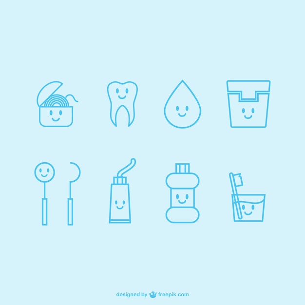 Kawaii dentist icons